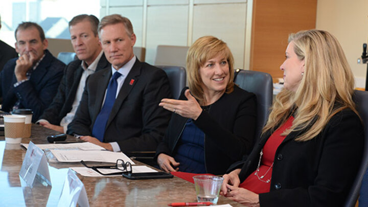 Dean Kathy Farrell kicked off the weekend activities at the Partnership Summit with her own Dean's Advisory Board meeting.