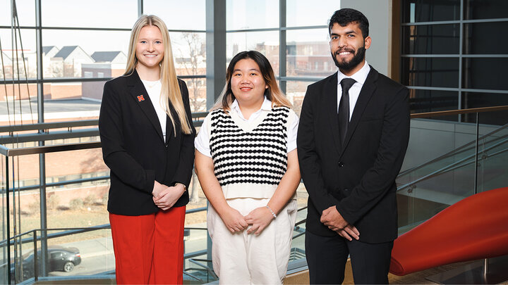 The winning team members from left to right include: Hannah Walker, Vy Bui, Malik Al Waail and Isaac Ruzicka (not pictured).