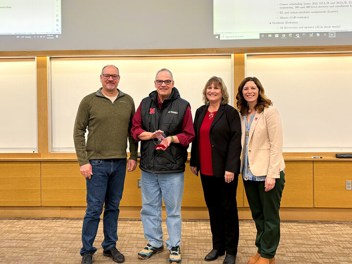 Scott Fuess accepting an award