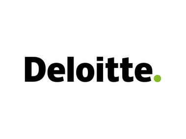 Deloitte logo with black text and a green dot.