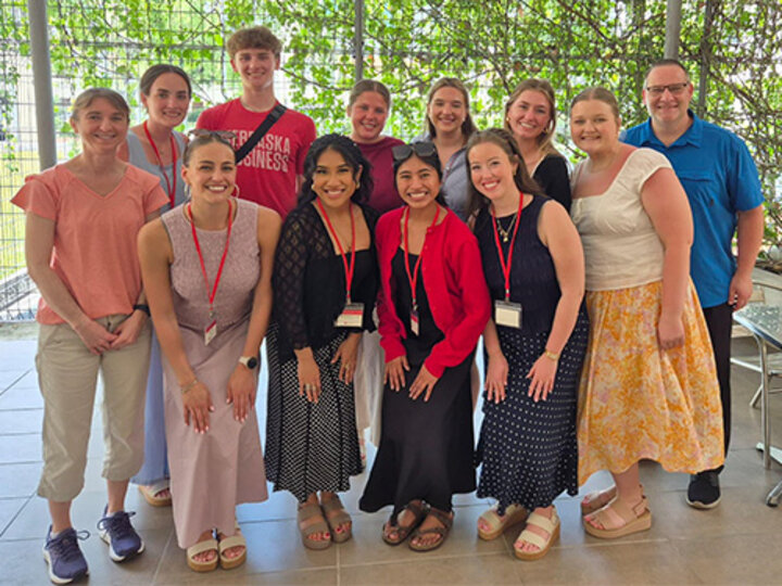 A group of students on a spring break trip to Malaysia.