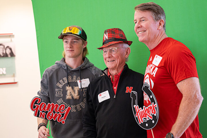 Trey Ruth with his grandfather, Dennis Kern, and father, Steve Ruth.