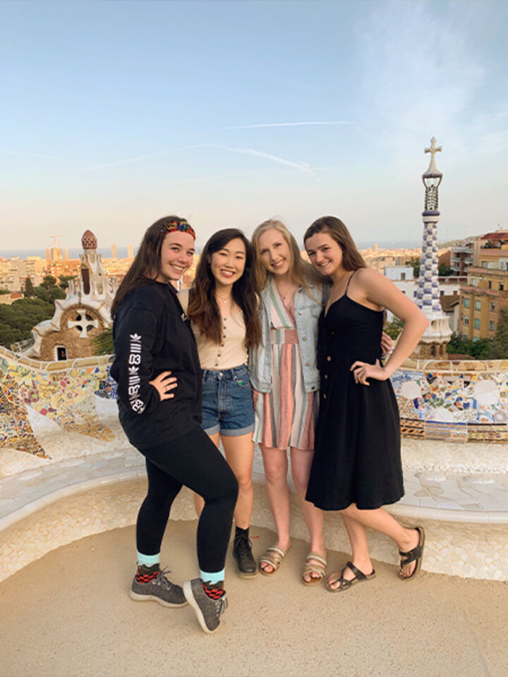 Ha and other University of Nebraska–Lincoln students sightsee at Park Guell in Barcelona.