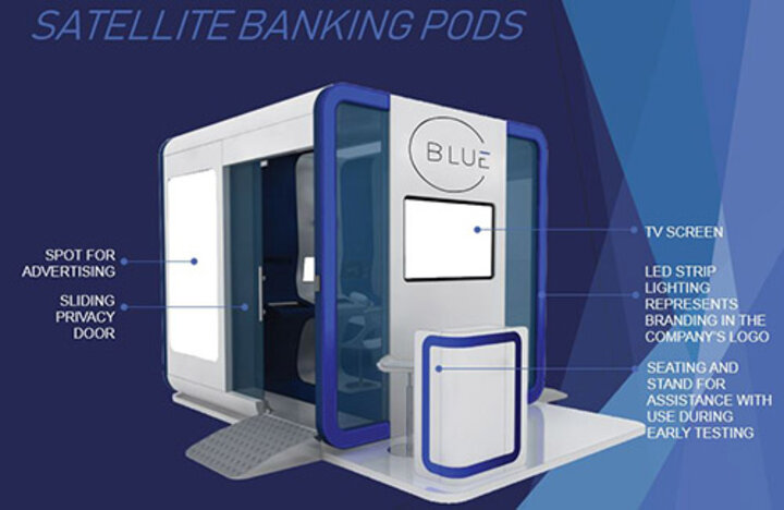 Using architecture design software, Brehm and Gutmann created a model of a satellite banking pod, one of the recommendations the Nebraska team proposed.