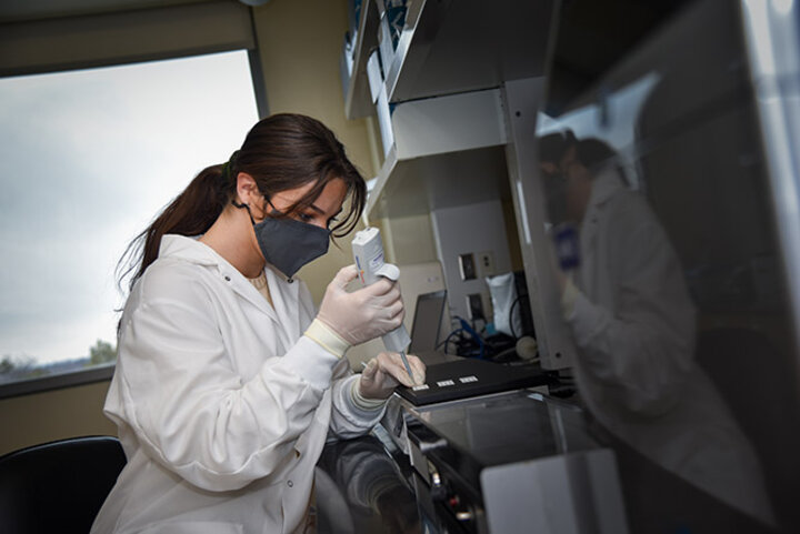 Part of Ashley Clegg’s responsibilities involved examining the response of antibodies in plasma samples from sub-Saharan Africa and the U.S. to the COVID-19 virus.