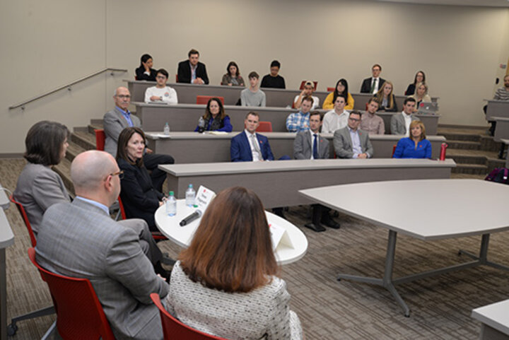 The primarily student audience questioned the panelists about everything from their greatest struggles in business to their biggest concerns about information security.