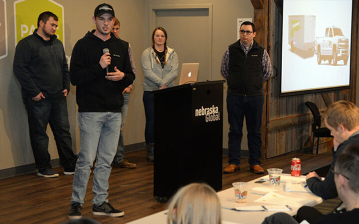 Hofeling helped present the culmination of his business venture to a panel of judges at Lincoln Startup Weekend.
