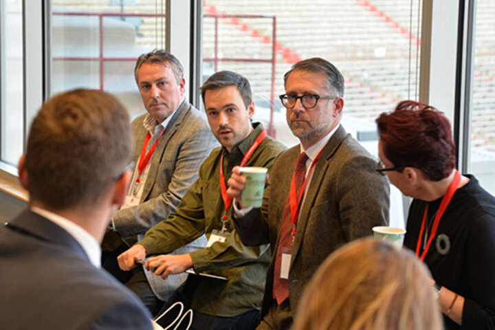 Judges give their feedback to the students on each pitch they hear.
