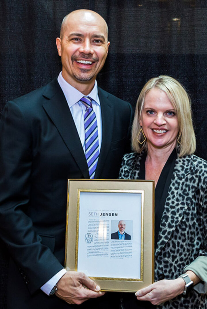 Jensen and his wife, Allie, at the awards ceremony where Jensen took home the award for CFO of the Year.
