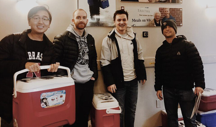 Students hard at work at Tabitha Foundation for the Meals on Wheels project.
