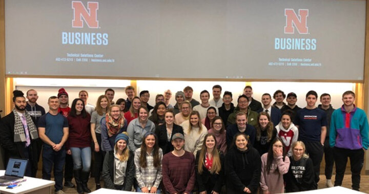 Students take time out for a class picture.