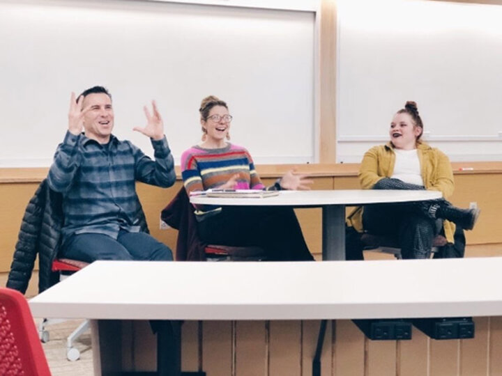 Last semester's grant recipients talked to the Strive to Thrive Lincoln students.