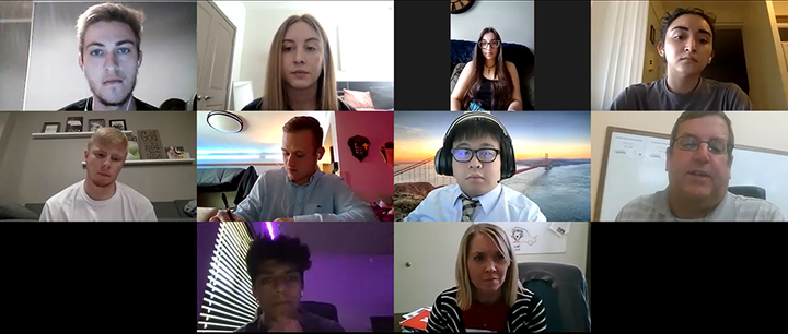 Students met with several nonprofit organizations through Zoom to conduct virtual site visits.