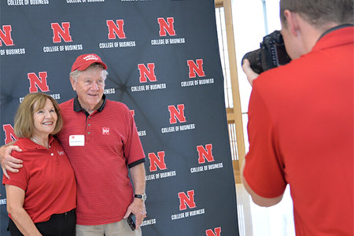 Guests show their Husker spirit at last year's alumni tailgate.